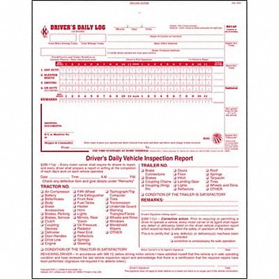 Detail Drivers Daily Logbook Carbonless