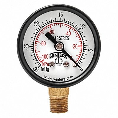 J1377 Vacuum Gauge 1-1/2in 30in. Hg Vac to 0