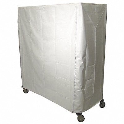 Cart Cover 48x18x54 White Vinyl Zipper