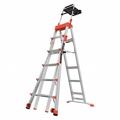 Adj. Stepladder Alum 6 to 10 ft 300 lb