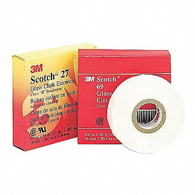 Elec Tape 180 ft Lx1/4 in W 7 mil White