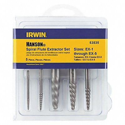 Screw Extractor Set Spiral Flute 5 pcs