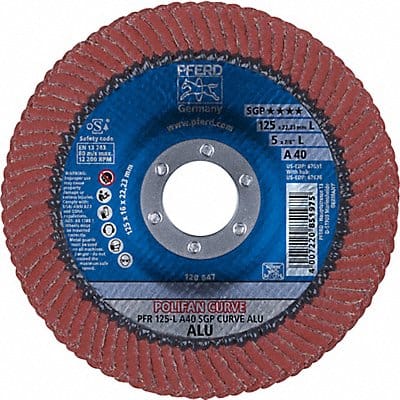 Fiber Disc 5 in Dia 7/8in Arbor 40 Grit