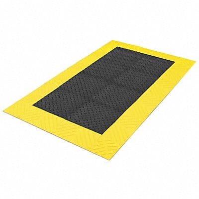 Antifatigue Mat Black YllwBrdr 3ft.x5ft.