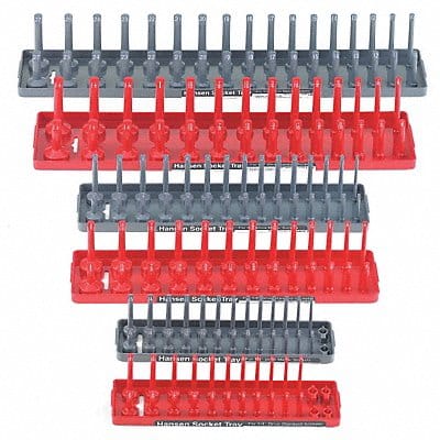 Socket Tray Gray/Red Plastic PK6