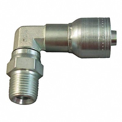 Crimp Fitting 90 Deg 3/8 ID 1/4 MNPTF