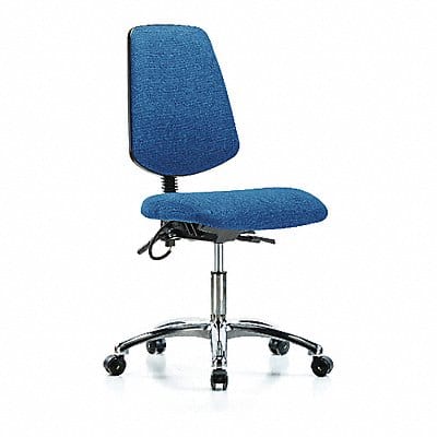 Fabric ESD Chr Desk Md Bk Cstrs Blue