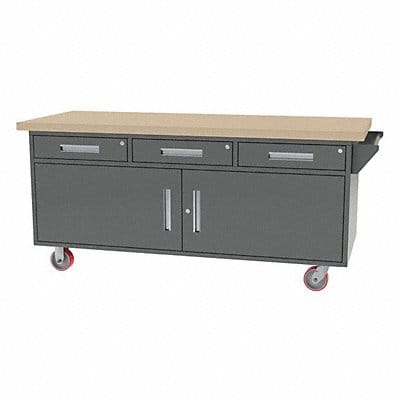 Mobile Cab Bench Butcher Block 75 W 30 D