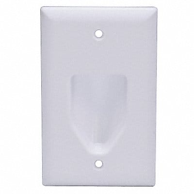 Wall Plate Cable Recessed 1G Wht