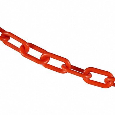 Plastic Chain 50 ft L Traffic Orange