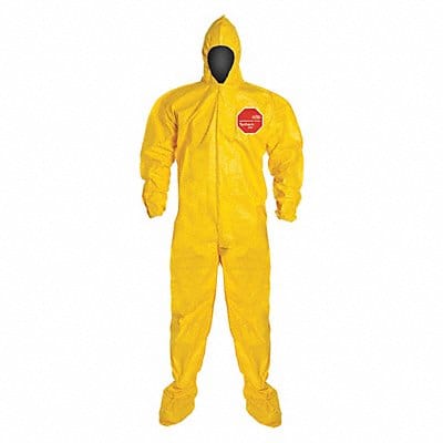 Hooded Coverall w/Socks Yellow 2XL PK12