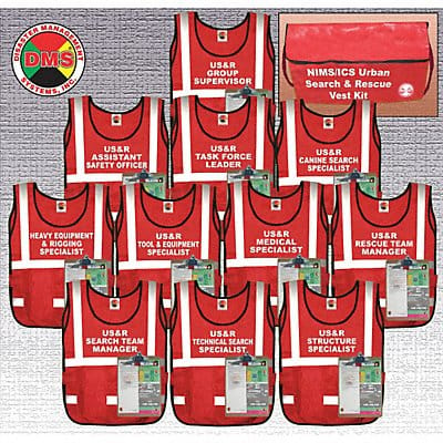 Safety Vest Red Search  Rescue Univsl