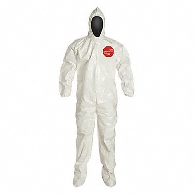 Hooded Coverall w/Socks White M PK12