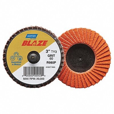 J5074 Flap Disc 3 in Dia 40 Grit Type 27