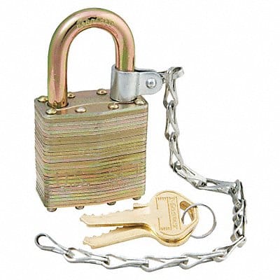 Keyed Padlock 3/4 in Rectangle Gold PK6