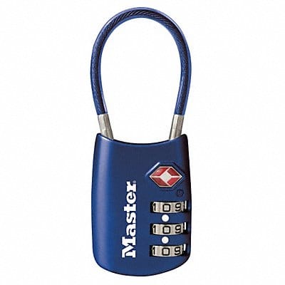 Luggage Padlock 1 2/3 in Oval Blue