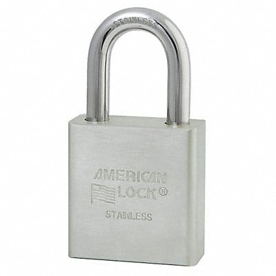 Keyed Padlock 3/4 in Rectangle Silver