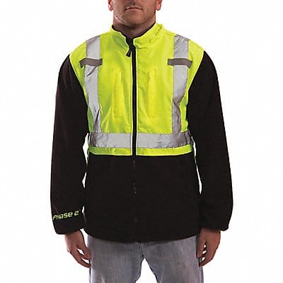 Hi-Vis Fleece Jacket Lime/Blk 3XL