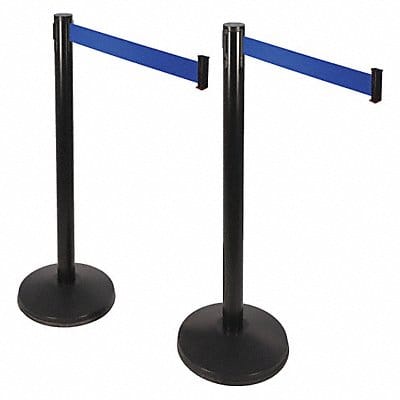 Belt Barrier Blue Sloped Black ABS PK2