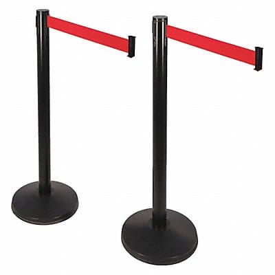 Belt Barrier Red Sloped Black ABS PK2