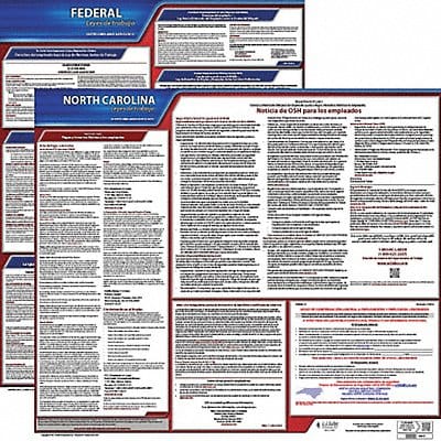 Labor Law Poster Fed/STA NC SP 20inH 3yr