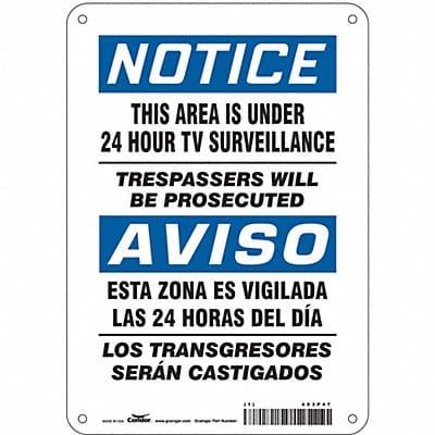 Safety Sign 10 in x 7 in Aluminum