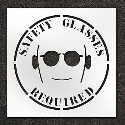 Pavement Stencil Safety Glasses Required