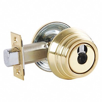 Deadbolt Cylindrical Bright Brass Finish