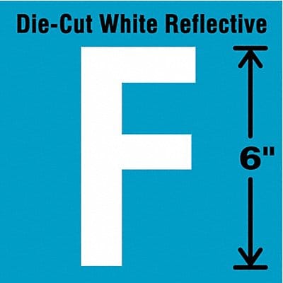 Die-Cut Reflective Letter Label F 6In H