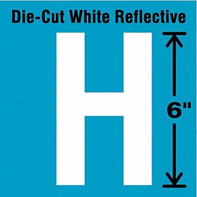 Die-Cut Reflective Letter Label H 6In H