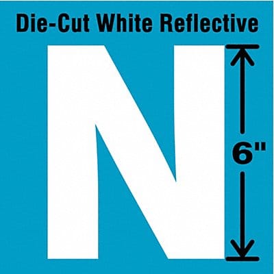 Die-Cut Reflective Letter Label N 6In H