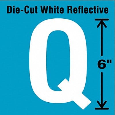 Die-Cut Reflective Letter Label Q 6In H