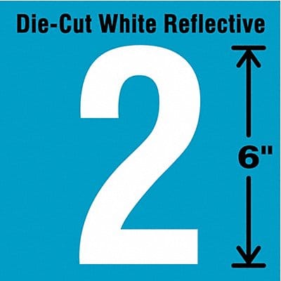 Die-Cut Reflective Number Label 2 6In H