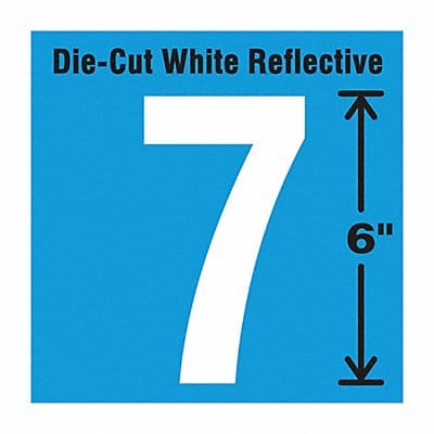 Die-Cut Reflective Number Label 7 6In H