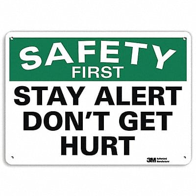 Safety Sign 10 in x 14 in Aluminum