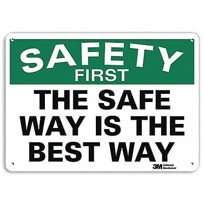 Safety Sign 10 in x 14 in Aluminum