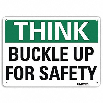 Rflct Seat Belts Sign 10x14in Alum