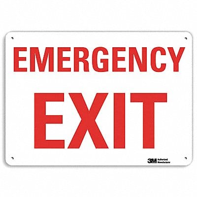 Emergency Sign 10 in x 14 in Aluminum