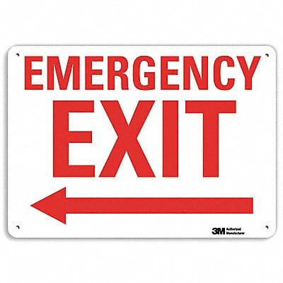 Emergency Sign 7 in x 10 in Aluminum