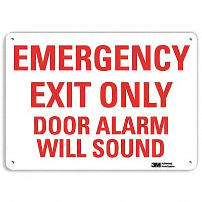 Emergency Sign 10 in x 14 in Aluminum