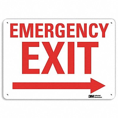 Emergency Sign 7 in x 10 in Aluminum