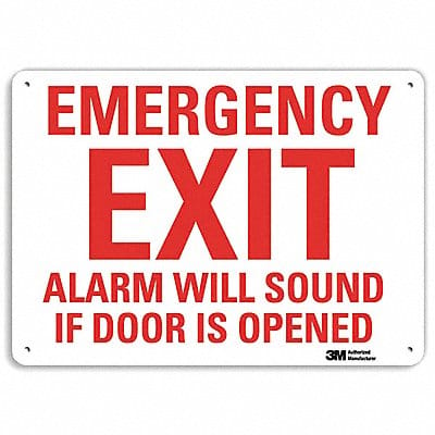 Emergency Sign 7 in x 10 in Aluminum