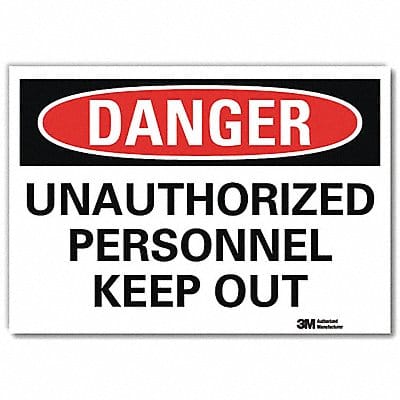 Danger Sign 10 in x 14 in Rflct Sheeting