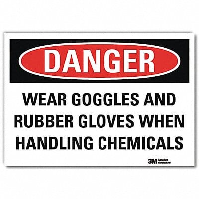 Danger Sign 5 in x 7 in Rflct Sheeting