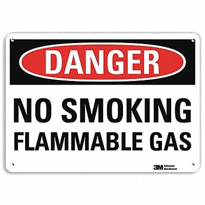 Danger No Smoking Sign 10 x 14 Alum