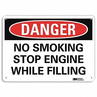 Danger No Smoking Sign 10 x 14 Alum