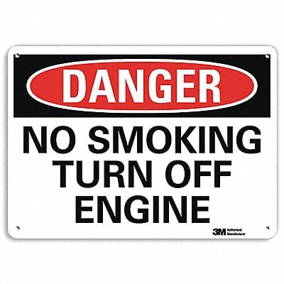 Danger No Smoking Sign 10 x 14 Alum