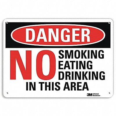 Danger No Smoking Sign 7 in x 10 in Alum