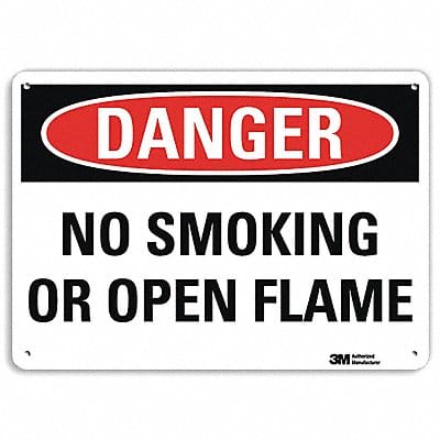 Danger No Smoking Sign 7 in x 10 in Alum