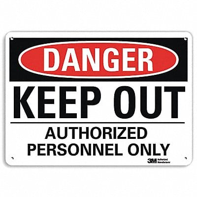 Danger Sign 10 in x 14 in Aluminum